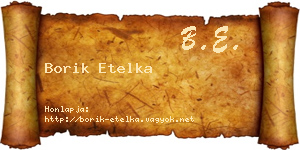 Borik Etelka névjegykártya